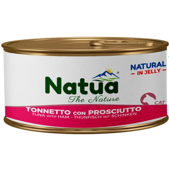 NATUA NATURAL MOKRA KARMA DLA KOTÓW TUŃCZYK Z SZYNKĄ W GALARETCE PUSZKA KOTA 85g