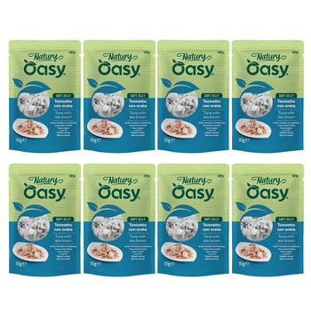 MOKRA KARMA DLA KOTA OASY NATURY SOFT JELLY TUŃCZYK Z DORADĄ 8x70g