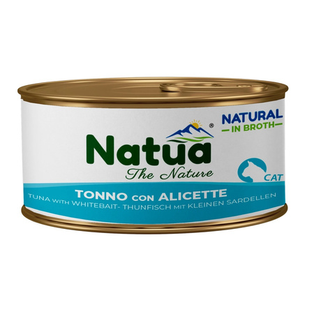 NATUA NATURAL MOKRA KARMA DLA KOTA TUŃCZYK Z SHIRASU W BULIONIE PUSZKA 85g