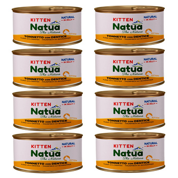 KARMA MOKRA W PUSZCE DLA KOCIĄT NATURALNA NATUA KITTEN TUŃCZYK Z KIELCEM W GALARETCE 8x85g