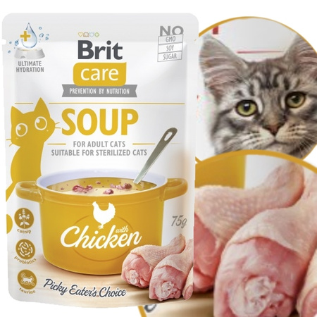 BRIT CARE CAT SOUP CHICKEN ZUPA KARMA NAPÓJ DRINK DLA KOTA KURCZAK 75g