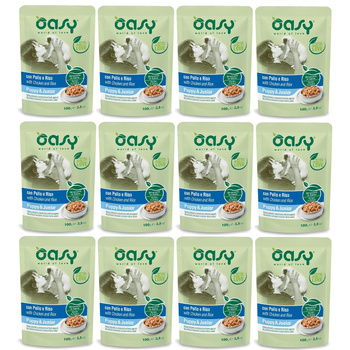 OASY STRIPS IN GRAVY PUPPY MOKRA KARMA DLA SZCZENIĄT KURCZAK 12x100g