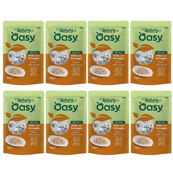 MOKRA KARMA DLA KOTA OASY NATURY SOFT JELLY KURCZAK Z SEREM 8x70g