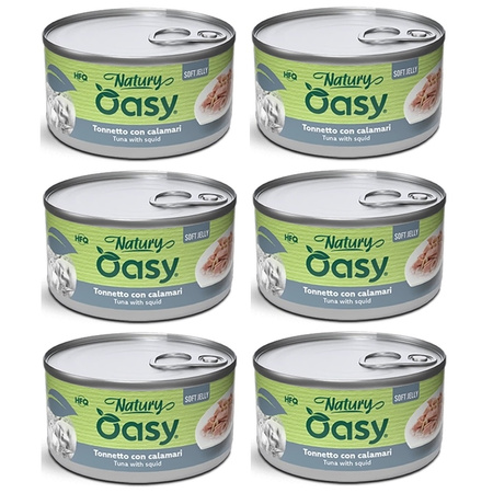 MOKRA KARMA DLA KOTA OASY NATURY SOFT JELLY TUŃCZYK Z KALMARAMI 6x150g