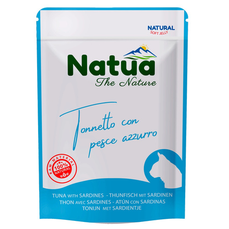 NATUA NATURAL MOKRA KARMA DLA KOTÓW TUŃCZYK Z SARDYNKAMI W GALARETCE SASZETKA KOTA 8x70g