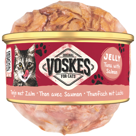 MOKRA KARMA DLA KOTA VOSKES TUNA WITH SALMON TUŃCZYK ŁOSOŚ 85g