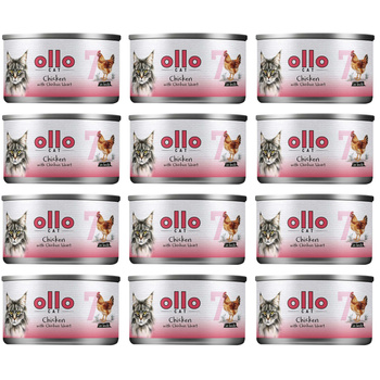 OLLO nr7 MOKRA KARMA W PUSZCE DLA KOTA KOCIĄT NATURALNA KURCZAK I SERCA Z KURCZAKA 12x70g