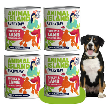 ANIMAL ISLAND EVERYDAY MOKRA KARMA DLA PSA INDYK I JAGNIĘCINA PUSZKA 4x800g
