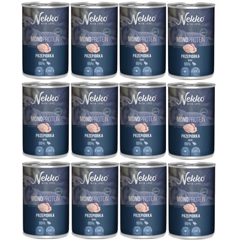 NEKKO MONOPROTEIN ADULT MOKRA KARMA DLA PSA PRZEPIÓRKA 12x400g