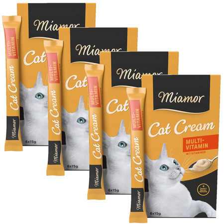 MIAMOR ZESTAW PRZYSMAK PASTA DLA KOTA Z WITAMINAMI 4x (6x15g)