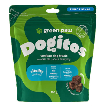 GREEN PAW DOGITOS SMACZKI PRZYSMAKI WITALNOŚĆ DLA PSA DZICZYZNA 100g