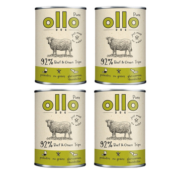OLLO PURE MONOBIAŁKOWA MOKRA KARMA DLA PSÓW WOŁOWINA ZIELONE ŻWACZE 4x850g