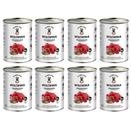 KUCHNIA SZEFA MOKRA KARMA DLA PSA MONOPROTEINOWA WOŁOWINA 8x400g