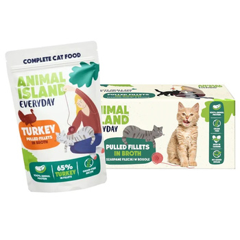 ANIMAL ISLAND EVERYDAY MOKRA KARMA DLA KOTA INDYK FILETY W ROSOLE SASZETKI 40x85g