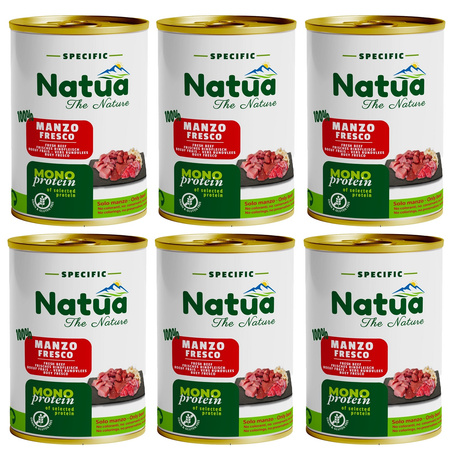 KARMA MOKRA DLA PSA MONOPROTEINOWA NATURALNA NATUA WOŁOWINA PASZTET 6x400g