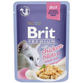 BRIT PREMIUM CAT POUCH GRAVY JELLY FAMILY PLATE MIX SMAKÓW W GALARECIE 12x85g