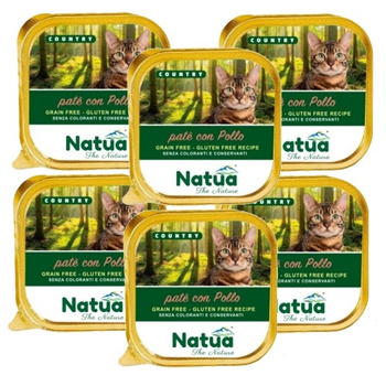 NATUA COUNTRY CHICKEN MOKRA KARMA DLA KOTÓW PASZTET Z KURCZAKIEM TACKA KOTA 6x100g