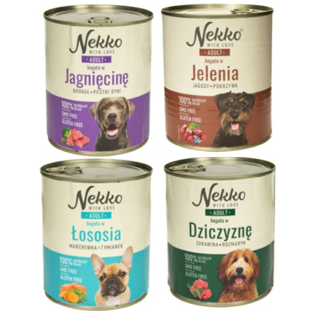 NEKKO KARMA MOKRA DLA PSA ADULT MIX SMAKÓW 4x800g