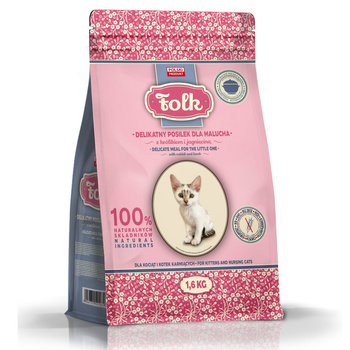 KARMA SUCHA DLA KOCIĄT FOLK KITTEN PEŁNOPORCJOWA KRÓLIK JAGNIĘCINA 1,6kg