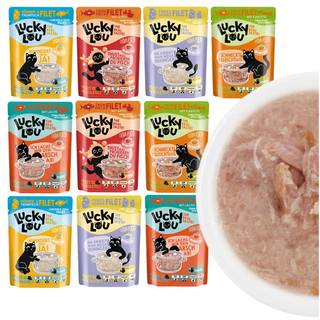 LUCKY LOU EXTRAFOOD KARMA DLA KOTA PRZYSMAK POLEWA MIX SMAKÓW W SOSIE 10x70g