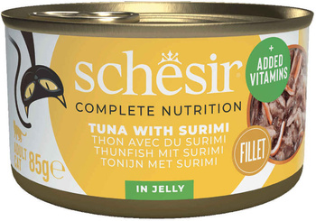 SCHESIR KARMA DLA KOTA TUŃCZYK Z SURIMI W GALARECIE PUSZKA 85g