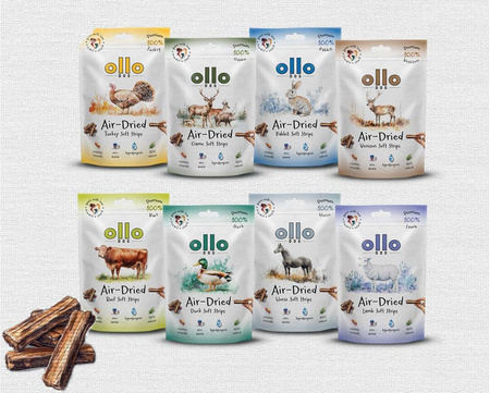 PRZYSMAKI DLA PSA MIĘKKIE NATURALNE MONOBIAŁKOWE OLLO WOŁOWINA 80g