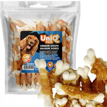 UNIQ PETS WAPIENNE KOSTKI Z KURCZAKIEM PRZYSMAK DLA PSA 500g