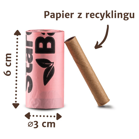 StarchBag WORKI NA ODCHODY PSA PSIE KUPY BIODEGRADOWALNE ZIELONE 21x32cm 120szt 8x15szt