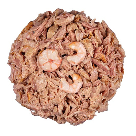 ŁAPSIE FOR CAT MOKRA KARMA DLA KOTA TUŃCZYK Z KREWETKAMI W BULIONIE PUSZKA 12x80g