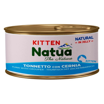 KARMA MOKRA W PUSZCE DLA KOCIĄT NATURALNA NATUA KITTEN TUŃCZYK Z GRANIKIEM W GALARETCE 85g