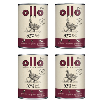 OLLO PURE ADULT MONOBIAŁKOWA MOKRA KARMA DLA PSÓW KACZKA Z JABŁKIEM 4x850g