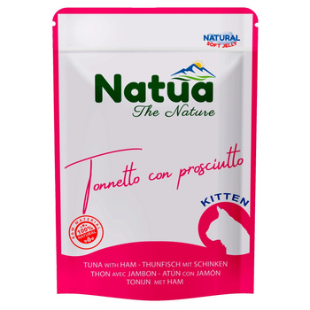 NATUA NATURAL KITTEN MOKRA KARMA DLA KOCIĄT TUŃCZYK Z SZYNKĄ W GALARETCE SASZETKA KOCIAKA 70g