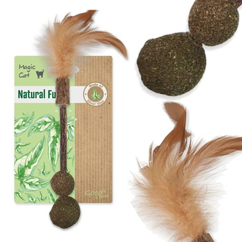 MAGIC CAT NATURALNA ZABAWKA WĘDKA Z PIÓRKAMI MATATABI DLA KOTA KOTÓW 23cm
