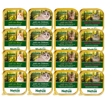 NATUA COUNTRY MOKRA KARMA DLA KOTÓW MIX SMAKÓW TACKA KOTA 16x100g