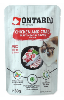 ONTARIO KARMA DLA KOTA KURCZAK I KRAB W ROSOLE SASZETKA 80g