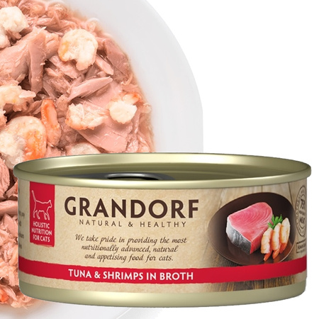 GRANDORF FILET Z TUŃCZYKA Z KREWETKAMI KARMA KOTA ALERGIE POKARMOWE 6x70g