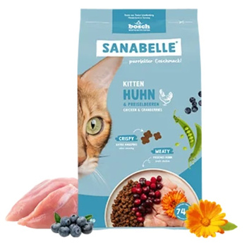 SANABELLE KITTEN KOMPLETNA SUCHA KARMA DLA KOCIĄT KOTEK KARMIĄCYCH 400g