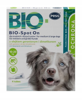 PESS BIO SPOT ON KROPLE PSA 10-20kg NA PCHŁY KLESZCZE