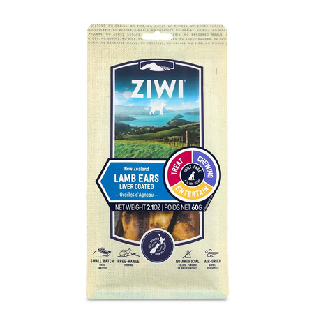 ZIWI PEAK LAMB EARS USZY JAGNIĘCE Z WĄTRÓBKĄ PRZYSMAK GRYZAK DLA PSA 60g