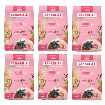 SANABELLE ADULT HUHN KOMPLETNA SUCHA KARMA DLA KOTA KURCZAK 6x400g