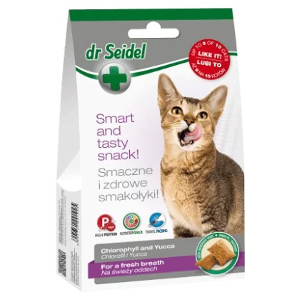 DR SEIDEL SMAKOŁYKI PRZYSMAKI NA ŚWIEŻY ODDECH DLA KOTÓW 50g