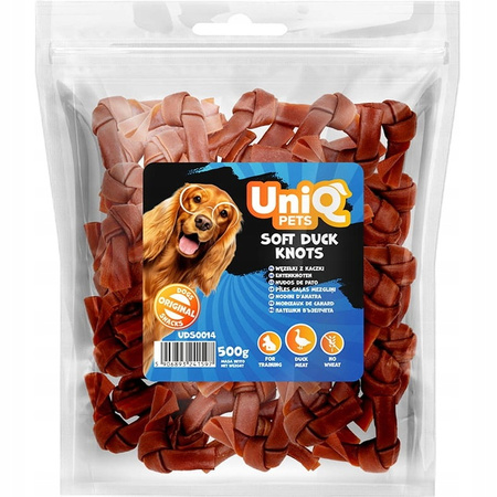 UNIQ PETS MIĘKKIE WĘZEŁKI Z KACZKI MIĘSNY PRZYSMAK DLA PSA 500g
