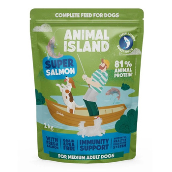 ANIMAL ISLAND SUCHA KARMA DLA PSA ŚREDNIE RASY PSÓW ŁOSOŚ 1kg