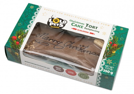 LOLOPETS TORT DLA PSA "MERRY CHRISTMAS" ORZECHOWO - CZEKOLADOWY 250g