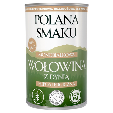 POLANA SMAKU KARMA DLA DOROSŁYCH PSÓW MOKRA WOŁOWINA Z DYNIĄ 10x400g