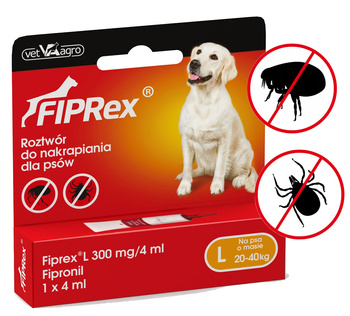 FIPREX KROPLE NA KLESZCZE DLA PSA L 20-40kg 1X4ml