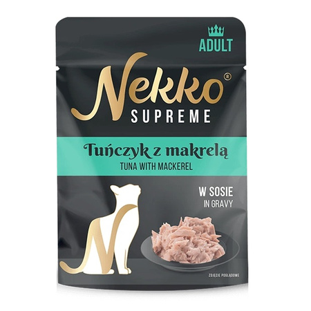 NEKKO SUPREME MOKRA KARMA DLA KOTA TUŃCZYK MAKRELA W SOSIE 10x70g
