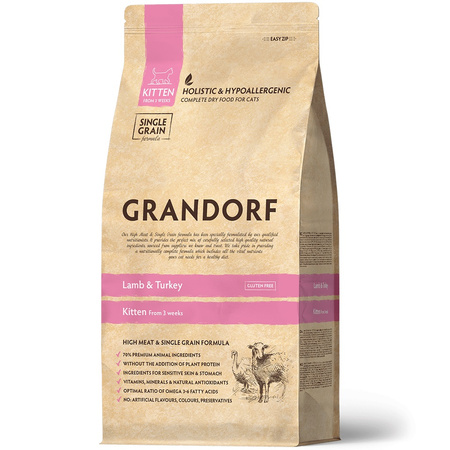 GRANDORF LAMB TURKEY KITTEN JAGNIĘCINA INDYK KARMA DLA KOCIĄT 400g