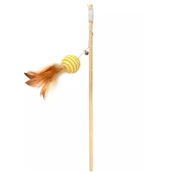 COMFY HAVE A PET GAIA ZABAWKA DLA KOTA WĘDKA Z PIŁKĄ I PIÓRKAMI 40cm