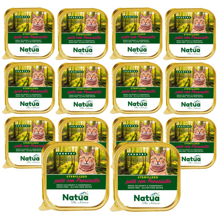NATUA COUNTRY STERYLIZED HAM MOKRA KARMA DLA KOTA PASZTET Z SZYNKĄ 14x100g